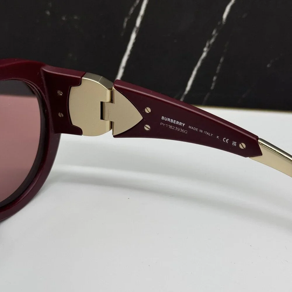 NEW BURBERRY BE4433U 414075 SUNGLASSES BURGUNDY UNISEX BE4433U 4140/75 BURBERRY